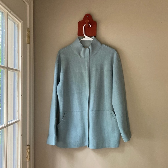 Jones New York Country Blue Wool Zip Jacket M - Picture 4 of 7